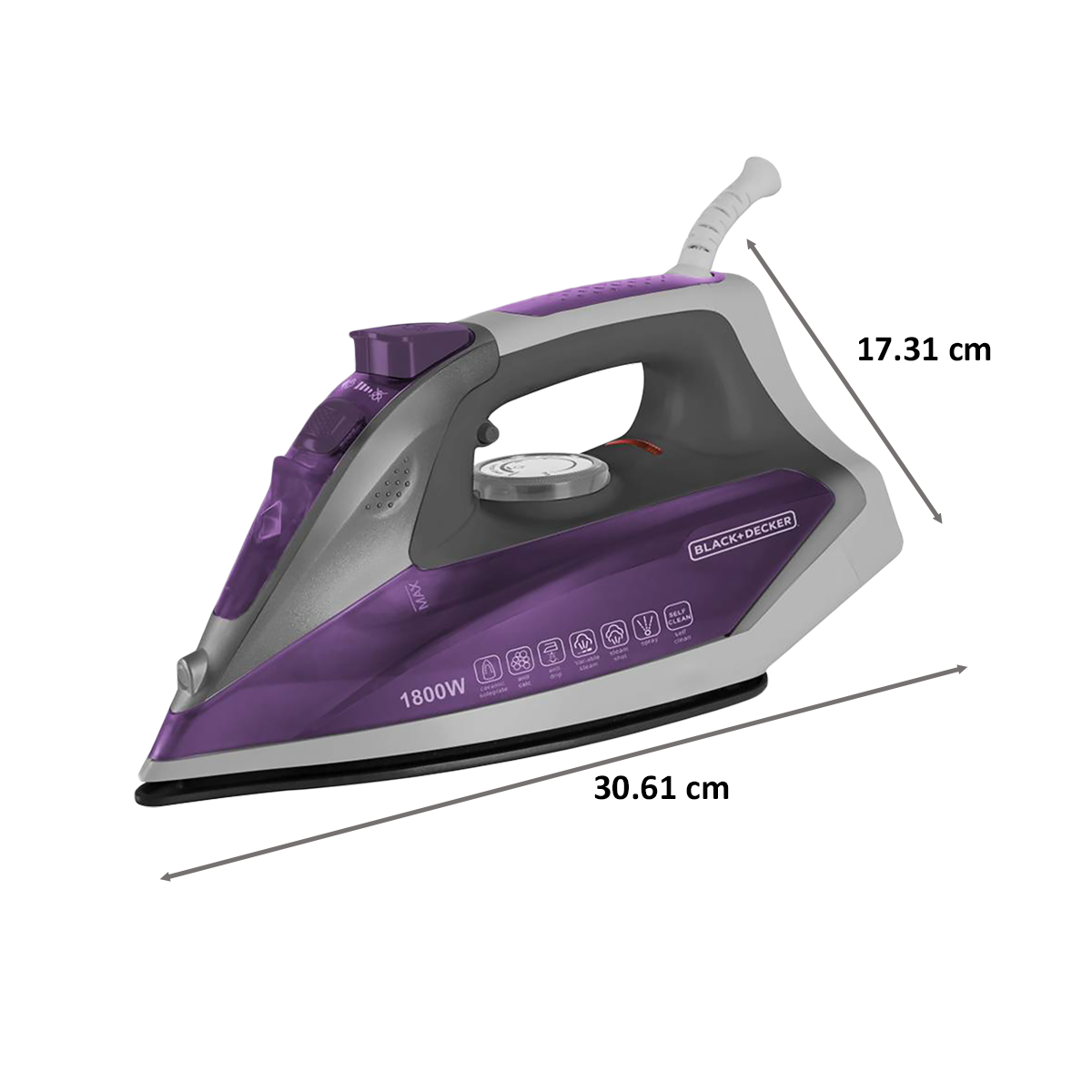 Buy Black Decker BXIR1801IN 1800 Watt Steam Iron 12938 Purple